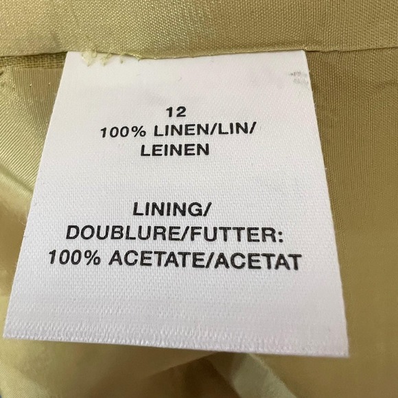 Planet Linen Jacket Utility Blazer Green Button Front Pockets Womens 12 - Picture 8 of 9